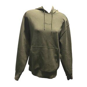 Champion Smooth Weave Loose Fit Hoodie Sweatshirt Sz Medium Army Green Unisex